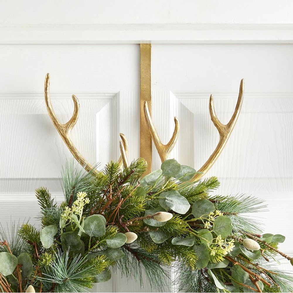 Pottery Barn Country Cabin Chic Antler Wreath Hanger - Brass Color 🦌 - Picture 3 of 16